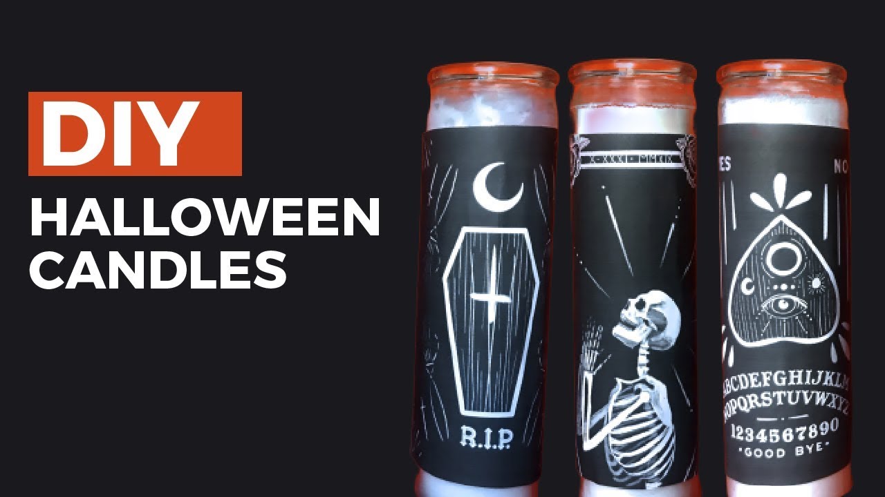 Halloween Candle DIY (free Printable Labels)