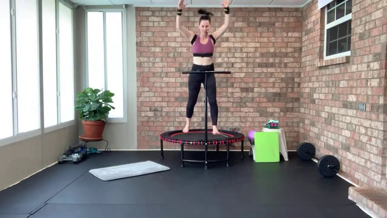 60-Min Rebounding Weights Circuit | Indoor Mini Trampoline EMOM Workout