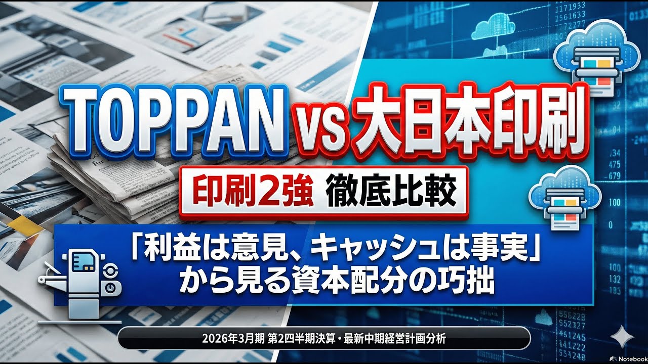 【徹底比較】TOPPAN vs 大日本印刷｜「キャッシュは事実」が暴く、経営戦略の決定的違いとは？【中長期投資】