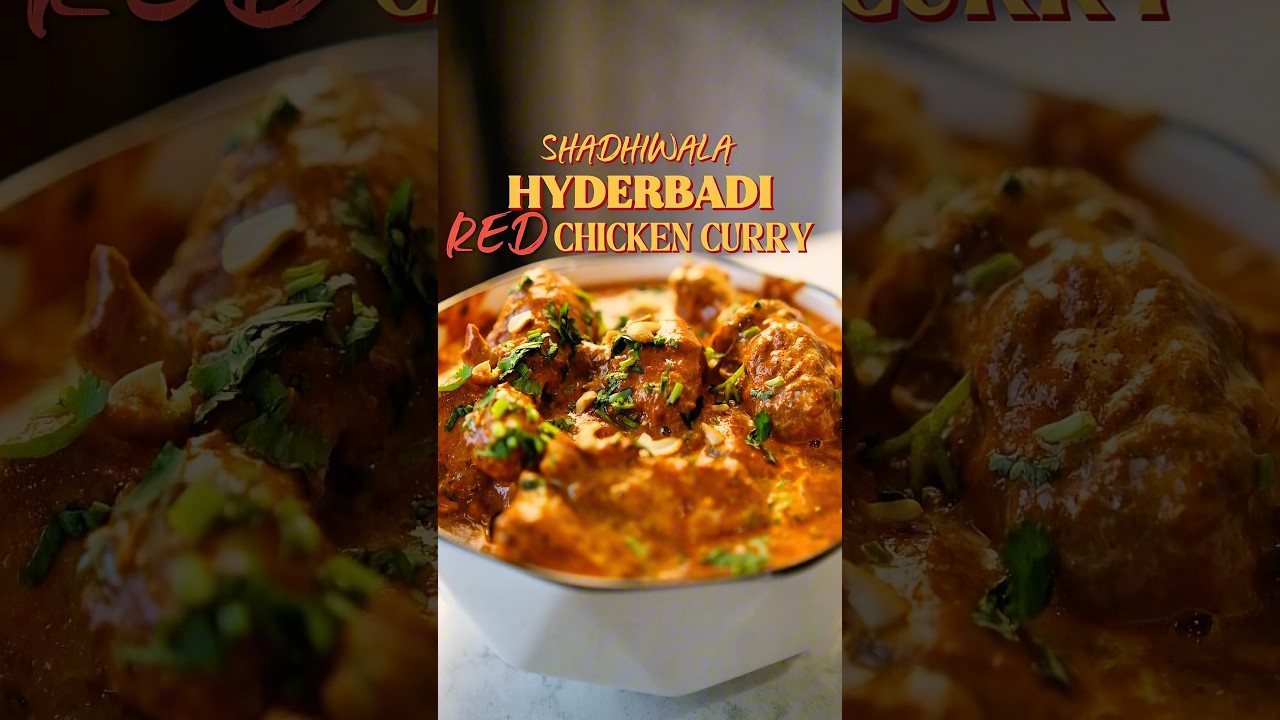 SHADHIWALA HYDERBADI RED CHICKEN CURRY🤤🤤 recipe in the comment box😙😙. #food