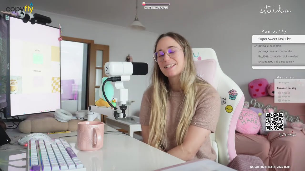 ESTUDIA EN COMPAÑÍA 📓☕🎧 de lunes a viernes ⌛✨ técnica pomodoro 🍅💗 ¡máxima productividad! 💭🎯