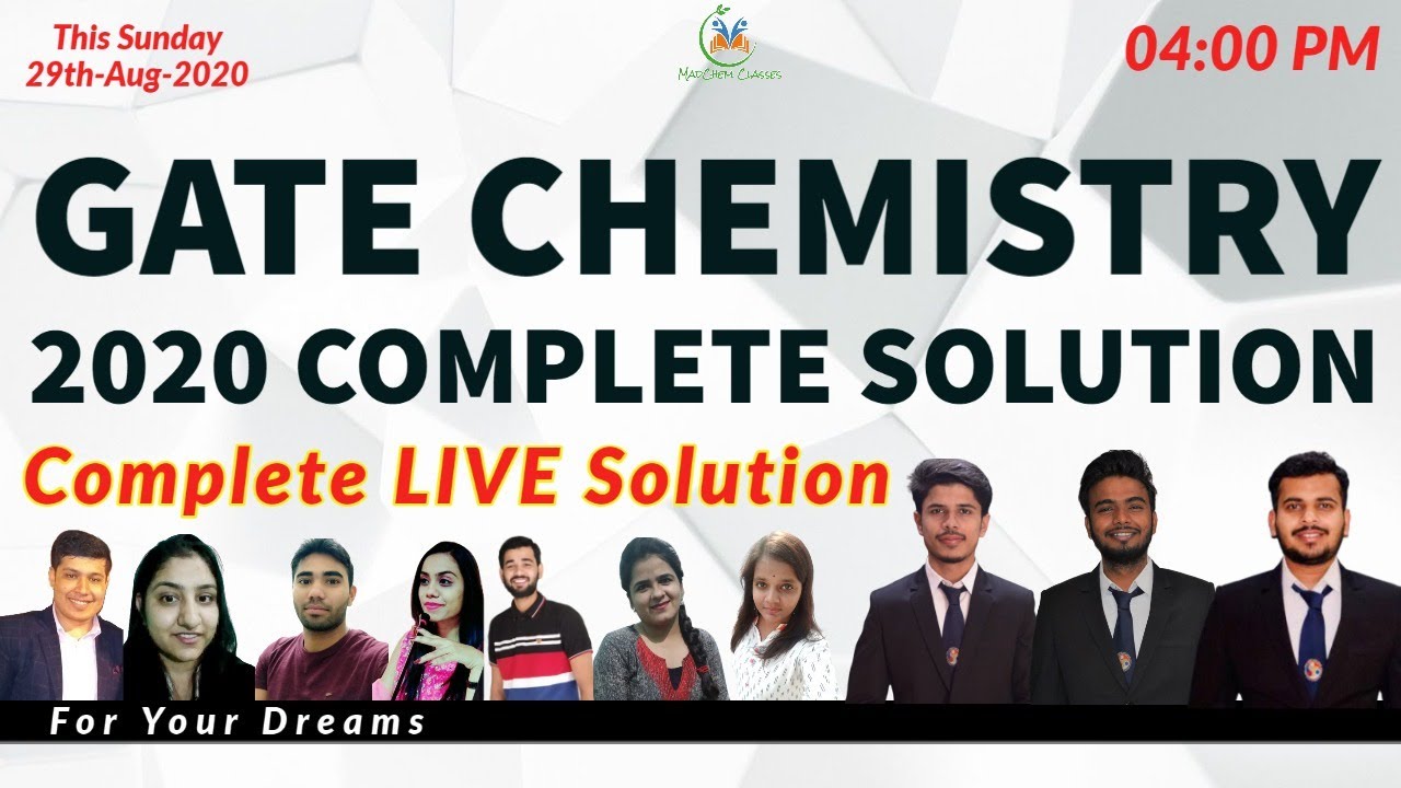 GATE CHEMISTRY 2020 | Question Paper |(Part-1) Question1-30 | LIVE Solution with MadChem Classes