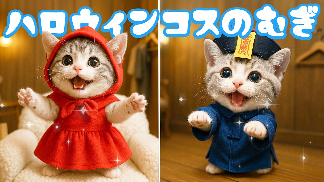 【社畜ねこのむぎ】ハロウィンの準備でお買い物を楽しんだむぎの1日に密着🐱🎃
