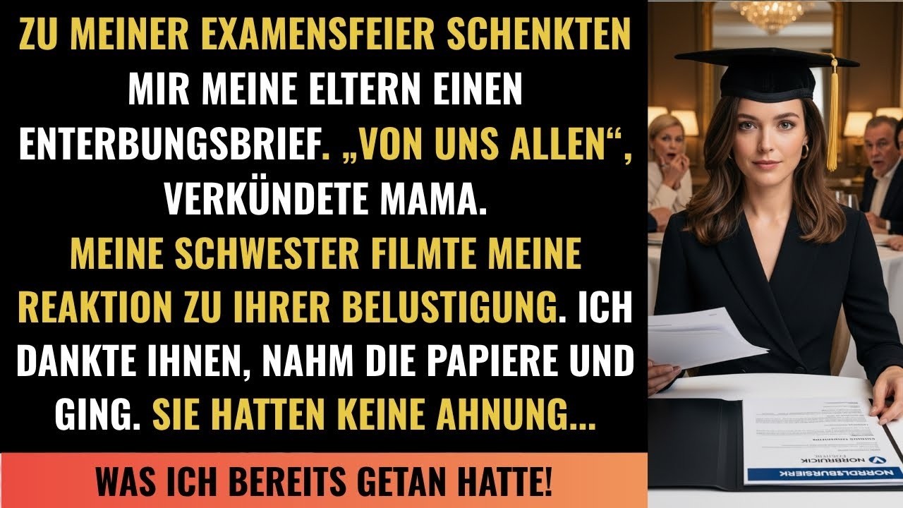 Meine Eltern gaben mir zur Examensfeier Enterbungspapiere    Bis der CEO meinen Namen rief