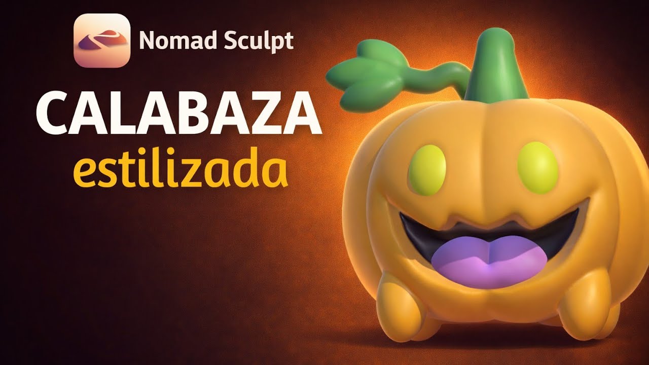 Cómo hacer una calabaza estilizada en Nomad Sculpt en vivo