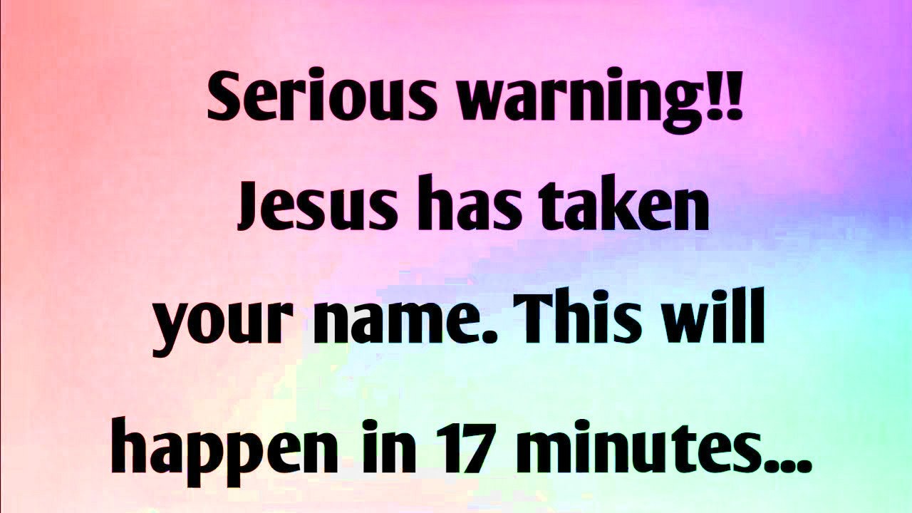 SERIOUS WARNING!! JESUS HAS