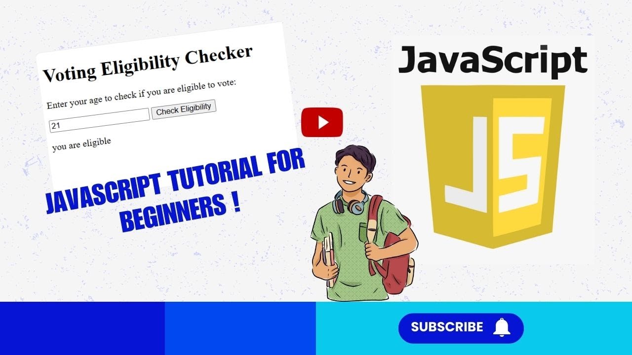 JavaScript Tutorial | Conditional Operator in JavaScript | Responsive Voting Eligibility Checker