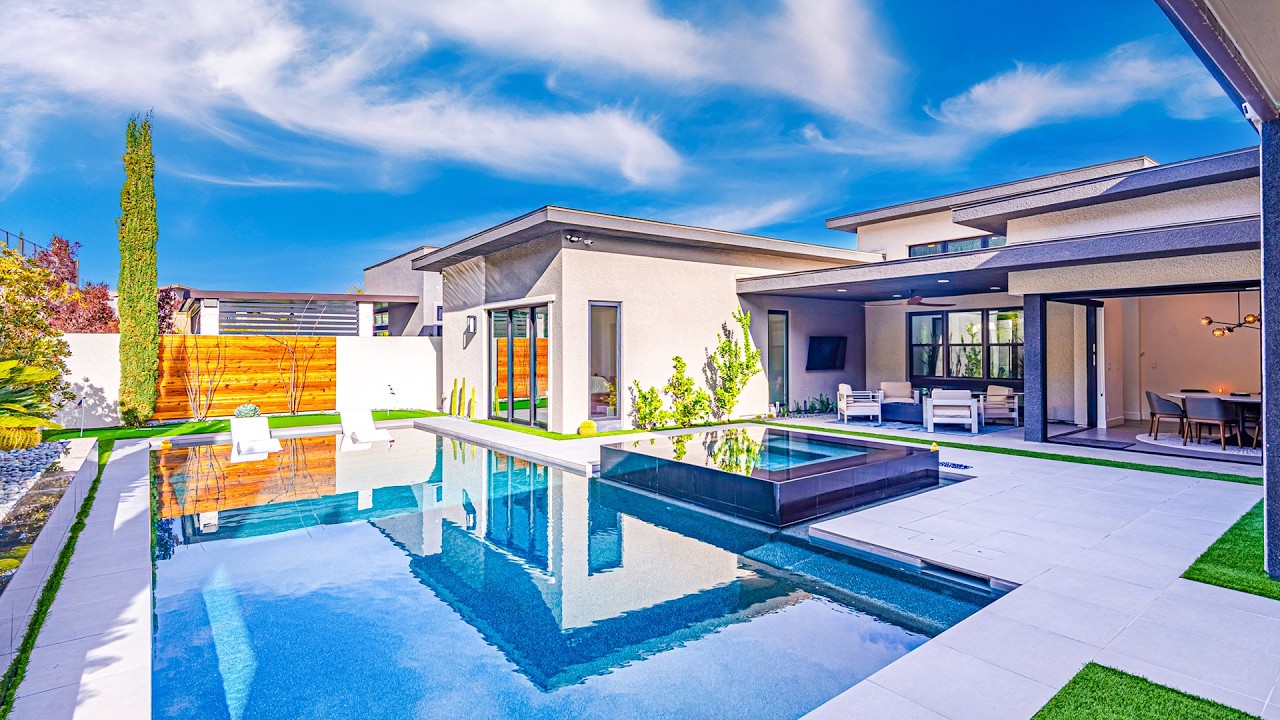 First Look Las Vegas Single Story Luxury Home for Sale | Chef's Kitchen | Resort Style Pool