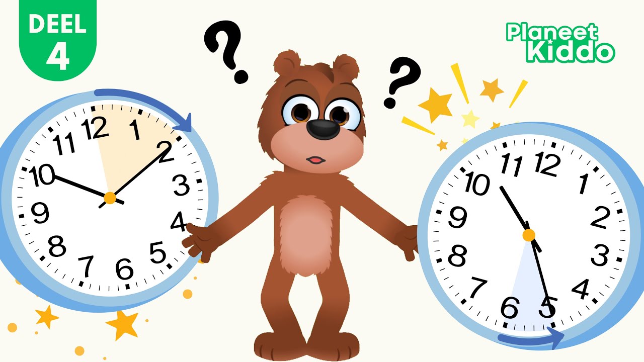 🕒 5 & 10 Voor En Over Op Analoge Klok| Analoog Leren Klokkijken | Groep 3 & 4 | Peuters & Kleuters