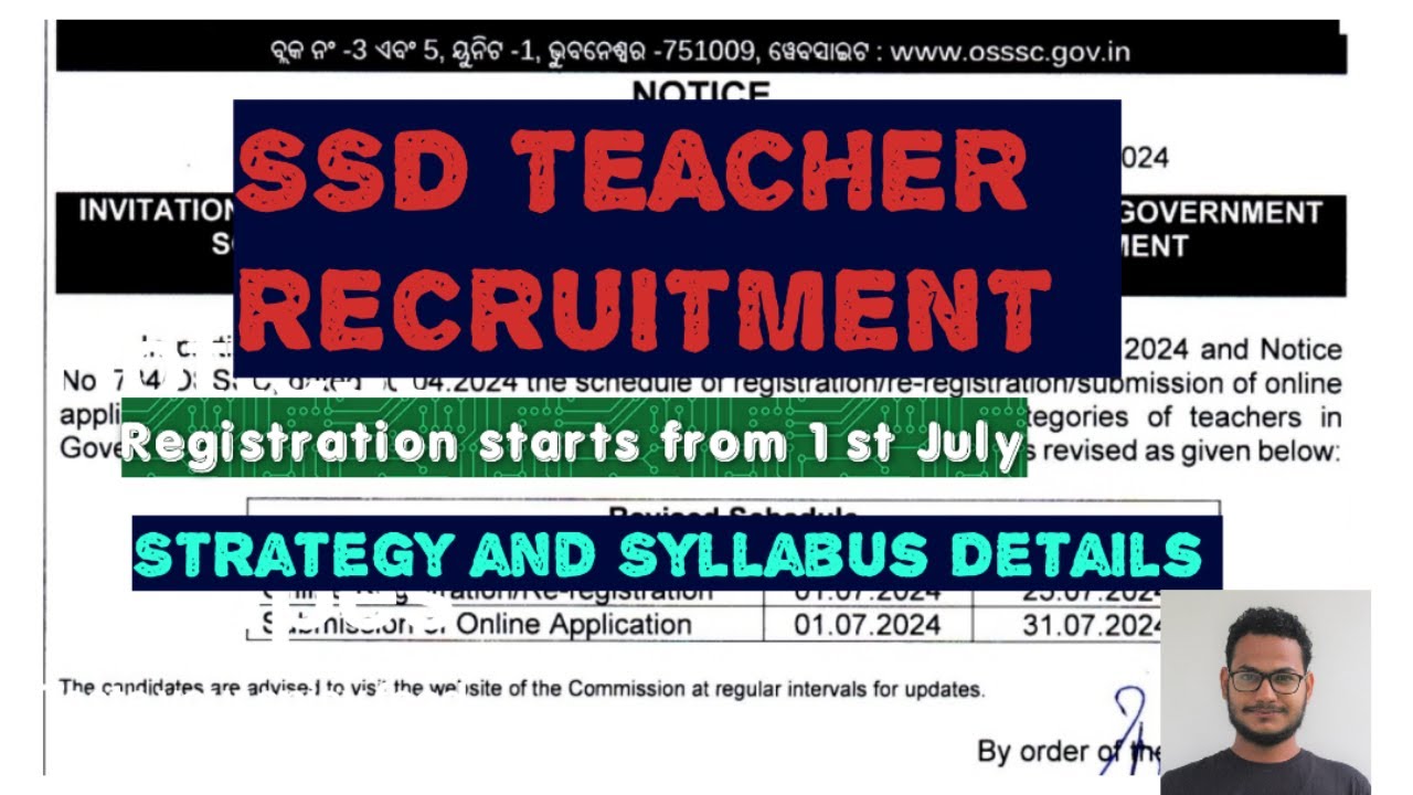 SSD TEACHER RECRUITMENT | DATES | SYLLABUS