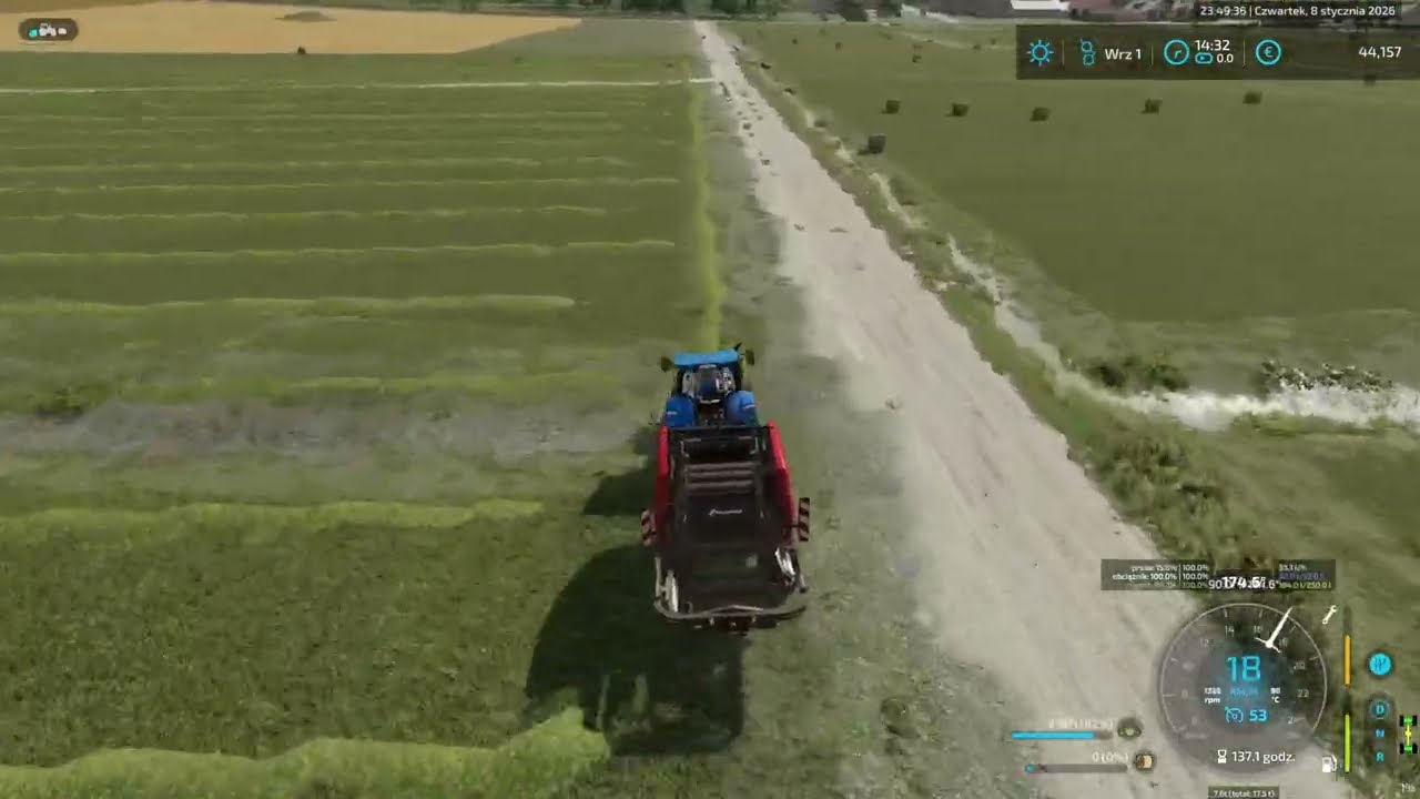 Prasowanie & zwożenie siana sprzedaż mleka nowy siewnik do QQ Timelapse Rozwojowy rolnik