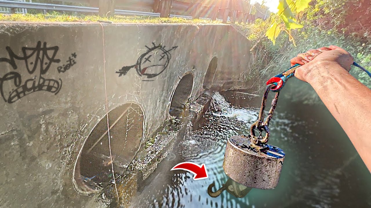 O que meu imã gigante puxará do lago dos 3 túnel de esgoto