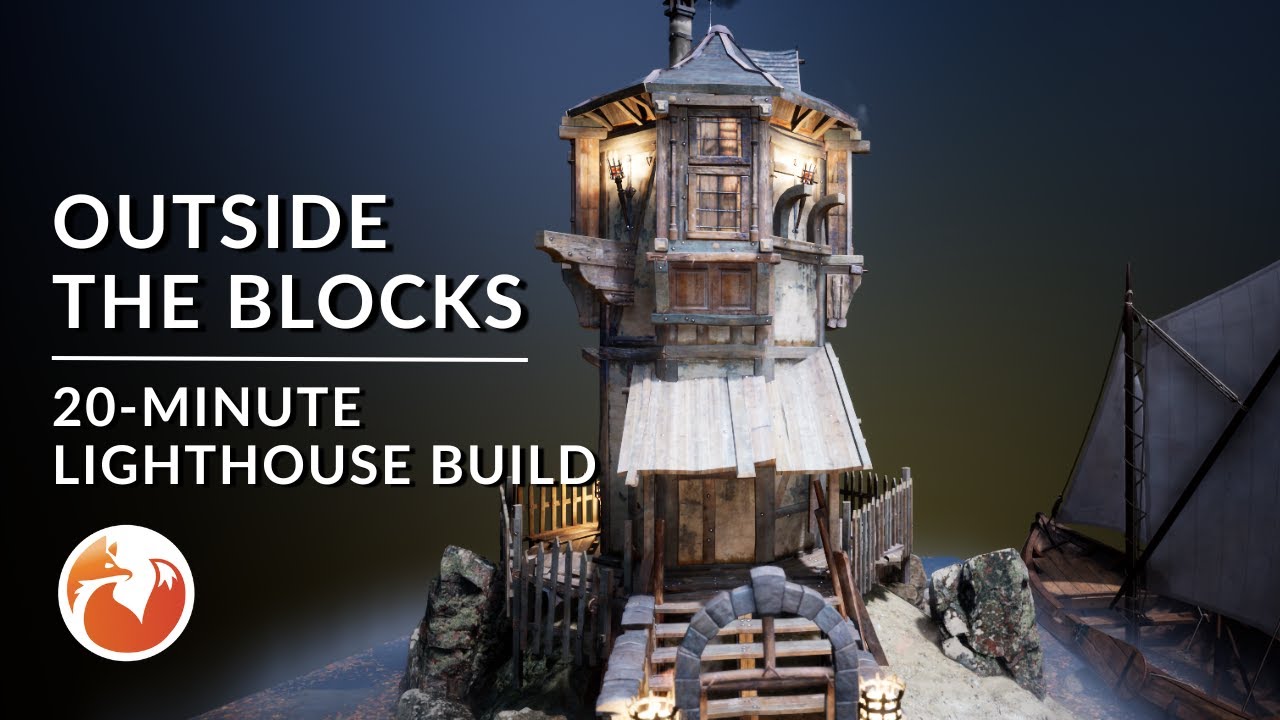 Outside the Blocks Gameplay | Lighthouse Build in 20 minutes