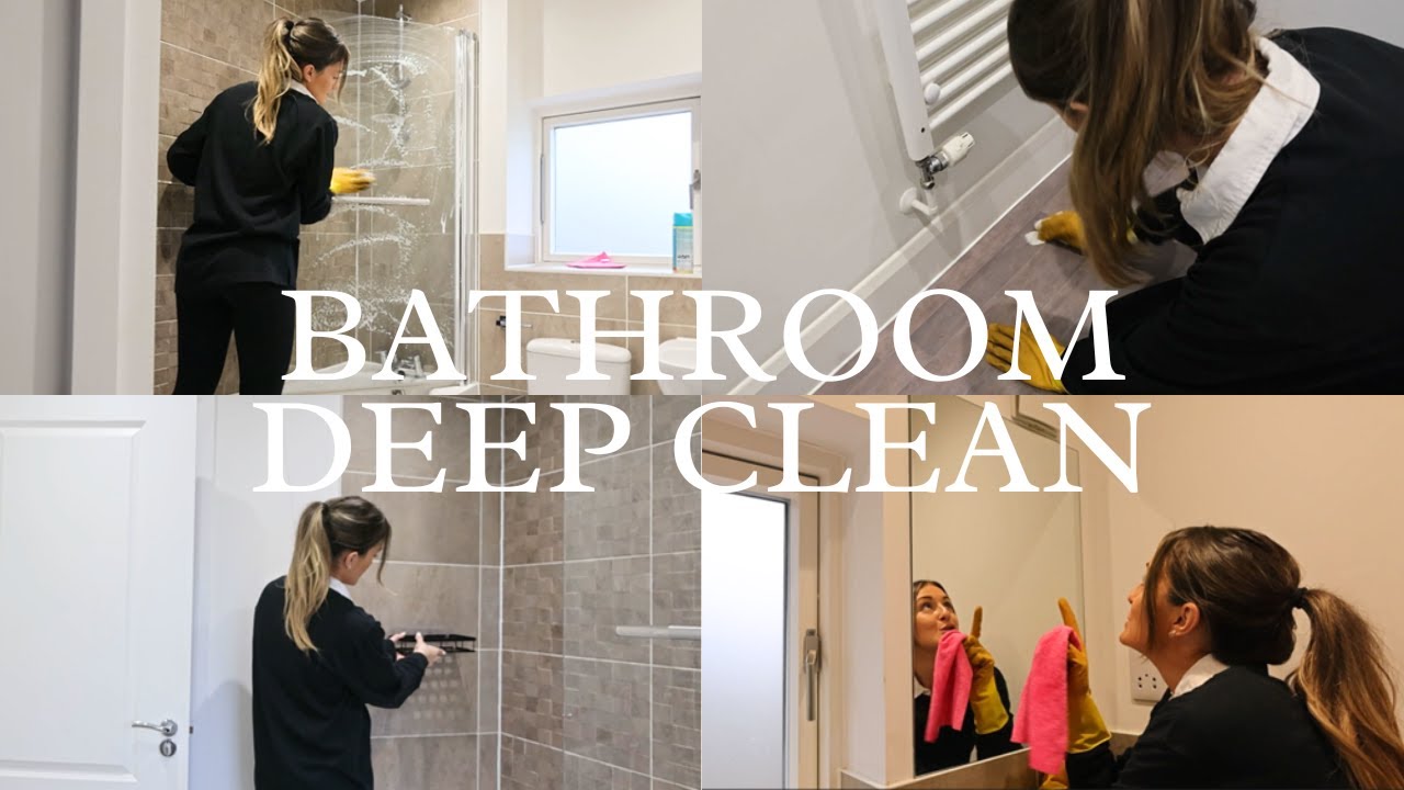 HUGE BATHROOM DEEP CLEAN & NEW BATHROOM STORAGE - Cleaning tips & hack for limescale & rust removal