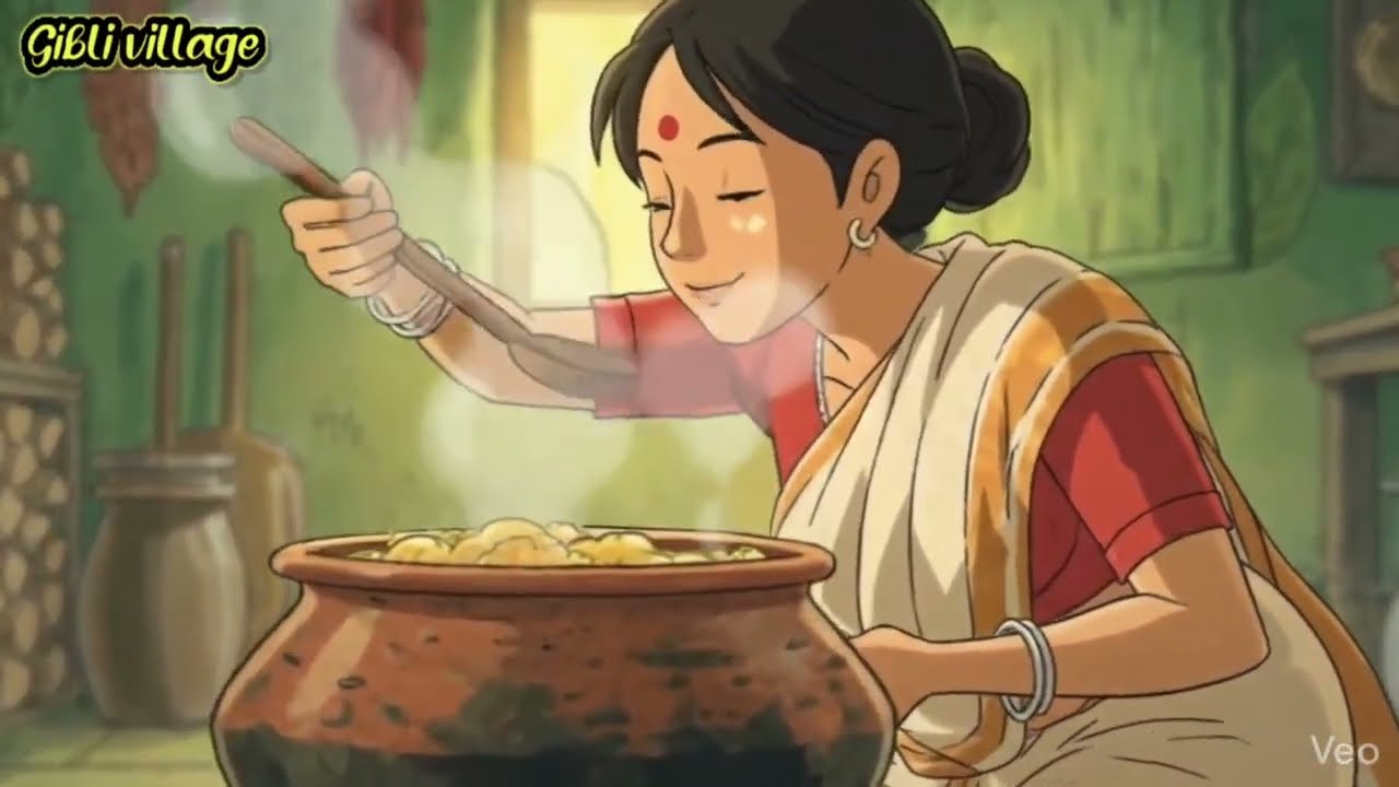 “A Peaceful Village Morning 🌾 | Serene Indian Village Life Animation”