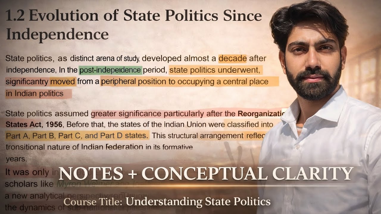 Evolution of state politics since independence | 4th sem political science | Major 2 | Notes | NEP |