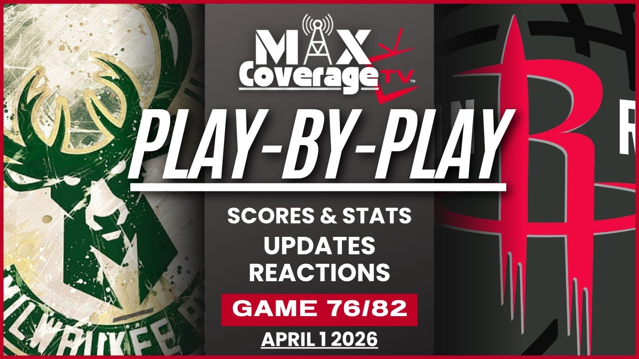 🔴LIVE - Milwaukee Bucks vs Houston Rockets - Play-By-Play & Reactions (4/1/26)