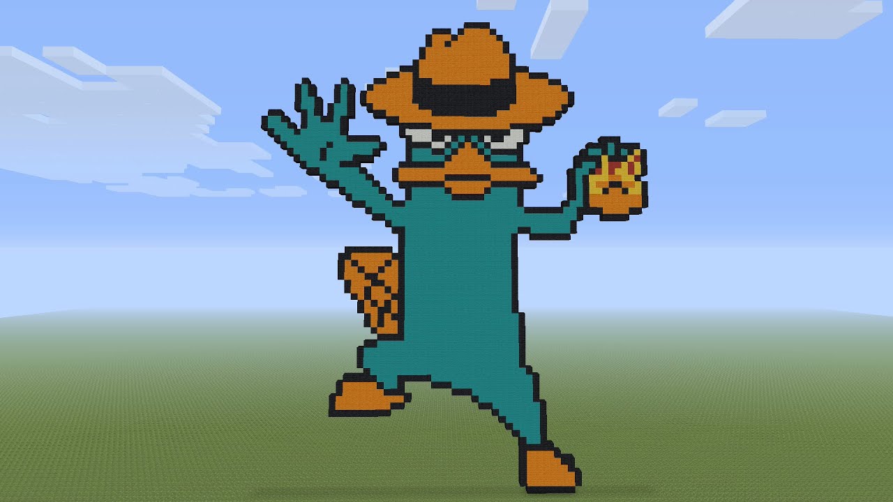 Minecraft Pixel Art - Agent P From Phineas And Ferb