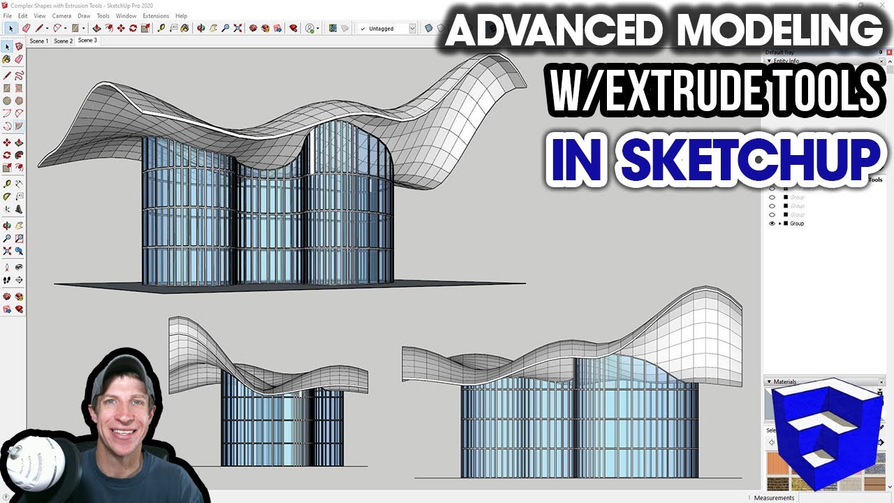 Расширенное моделирование с помощью инструментов выдавливания в SketchUp