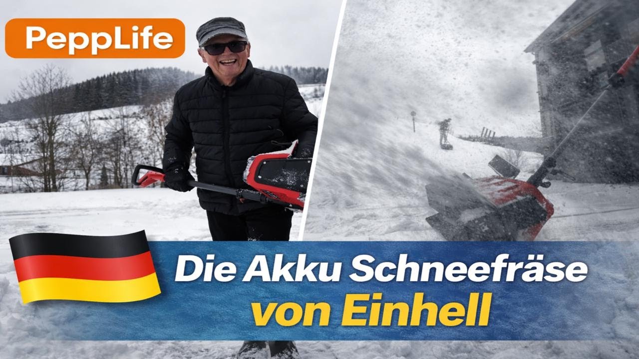 Die Akku Schneefräse von Einhell. @PeppLife