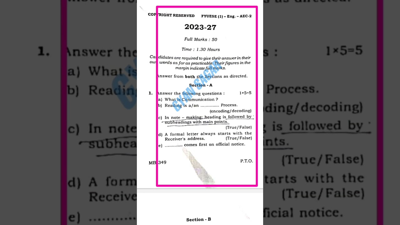 #aec english semester 1 ka question paper,#aec 2 english semester 1 question paper 2023