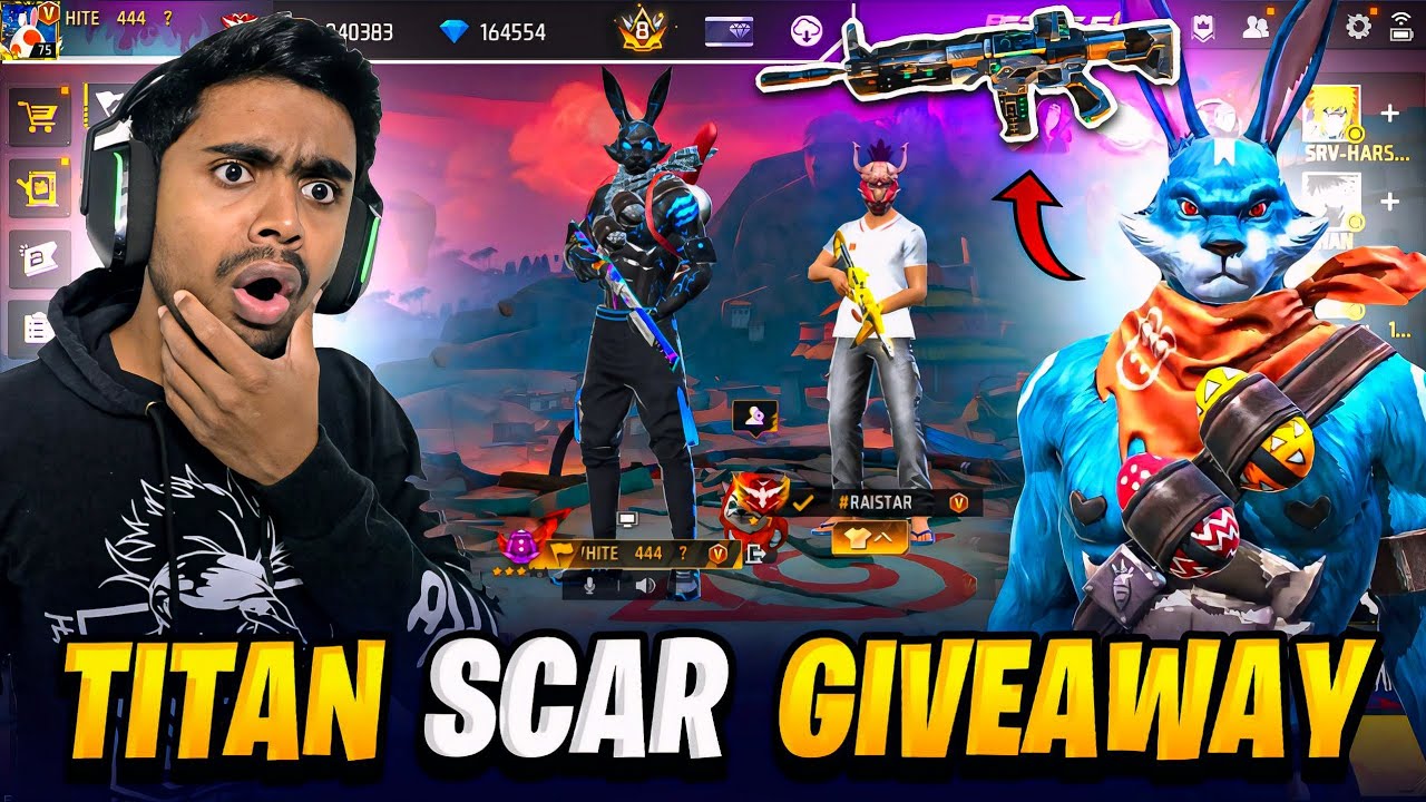White 444 Vs Raistar 😱 Titan Scar Giveaway Scam With Uv Ayush Prank Gone Wrong - Garena Free Fire