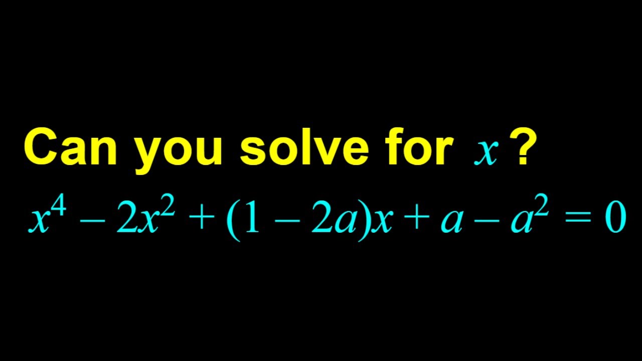 Solving a quartic equation with parameters