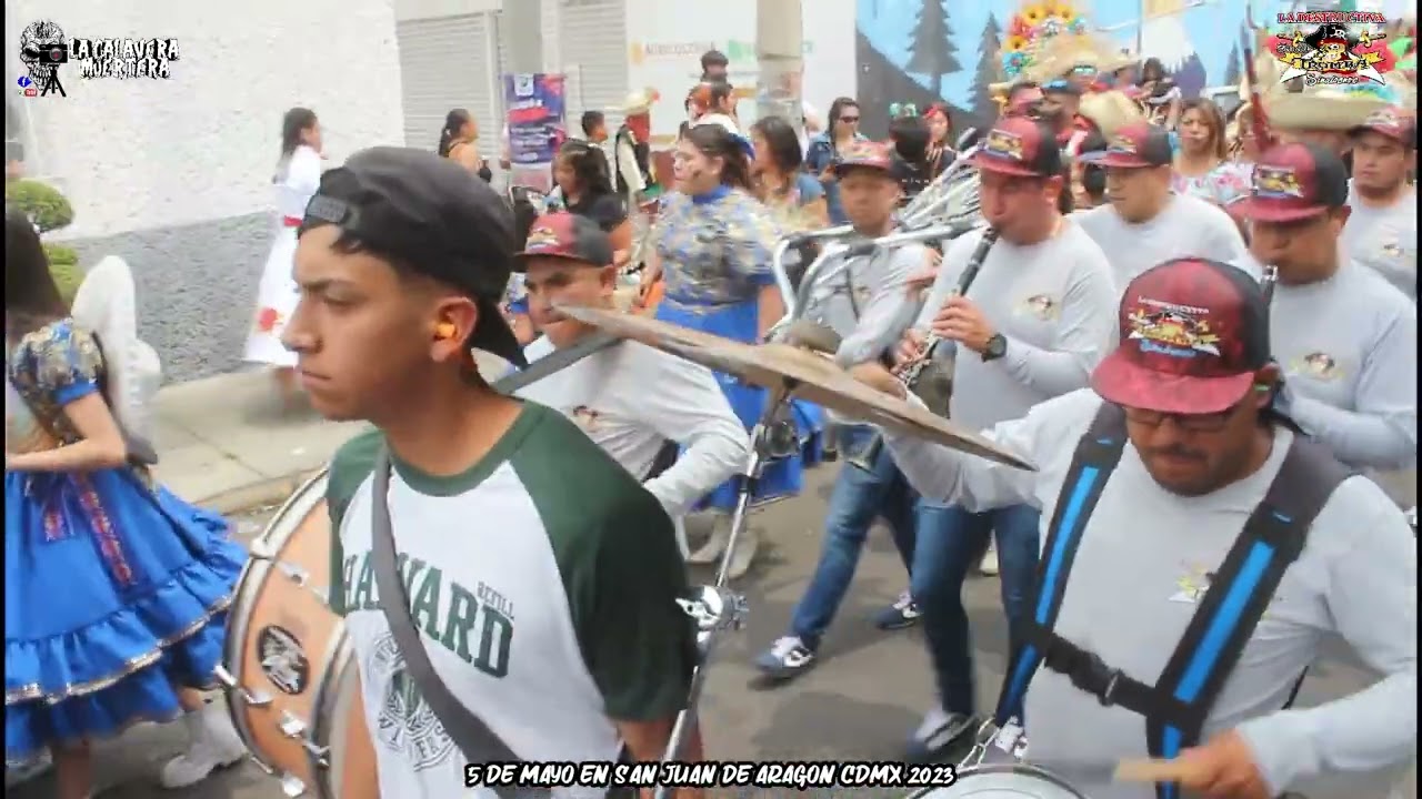 LA DESTRUCTIVA BANDA TROMBA EN SAN JUAN DE ARAGON CDMX , CONMEMORNDO EL 5 DE MAYO..