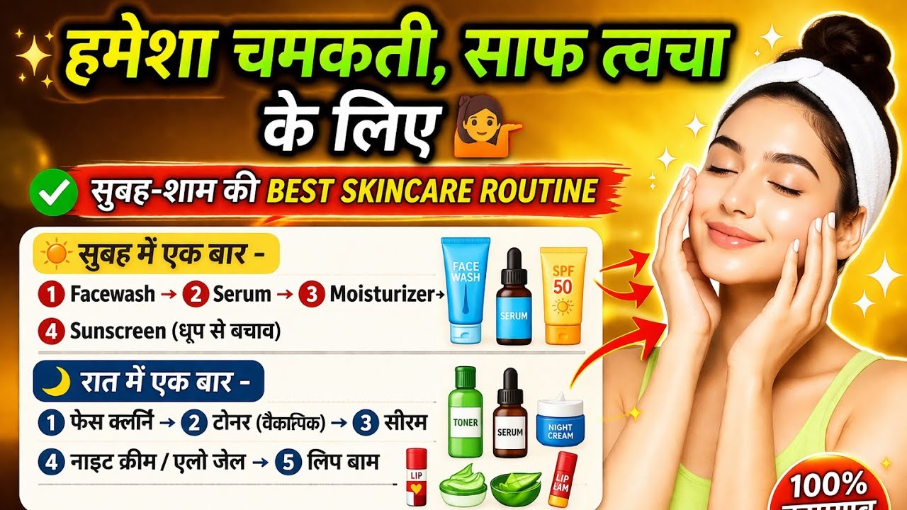 हमेशा चमकती और साफ त्वचा का सीक्रेट 🌿 | Daily, Weekly & Monthly Skincare Routine | Glow Naturally