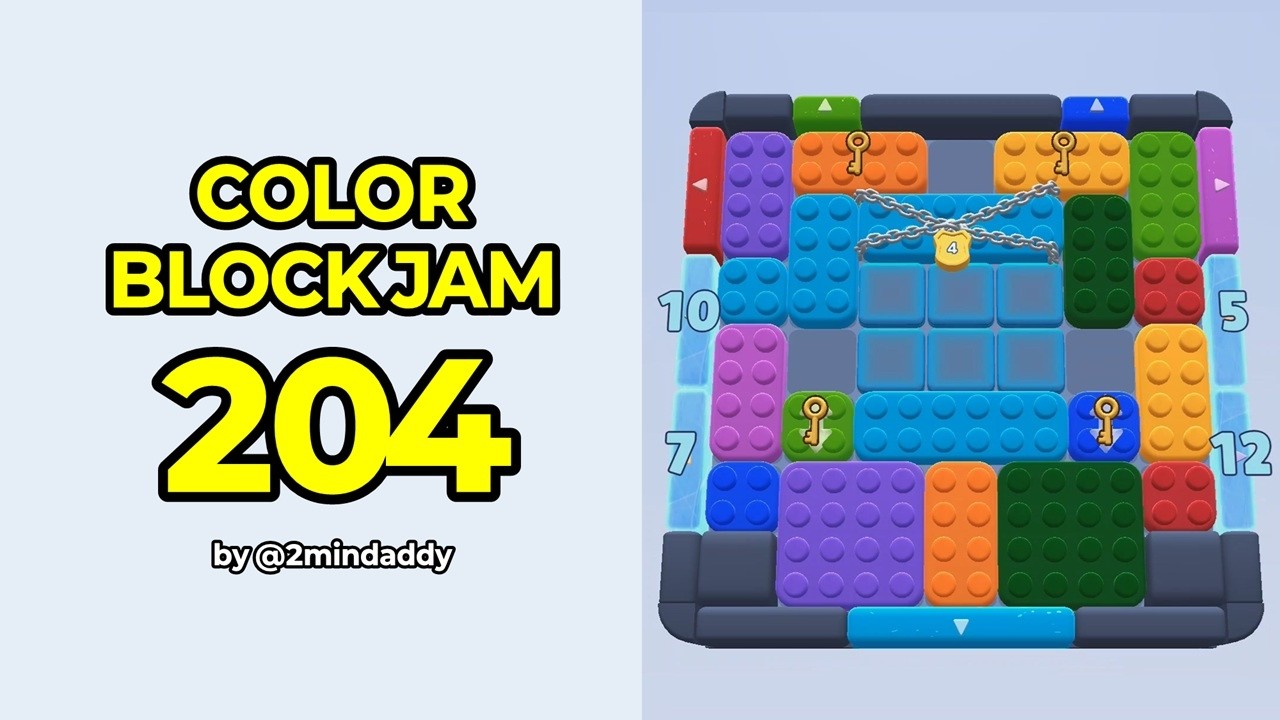 Color Block Jam Level 204 Solution and Walkthrough