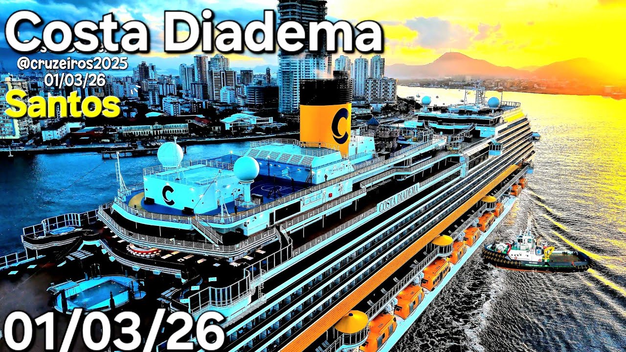 COSTA DIADEMA navio cruzeiro 01/03/26  Argentina Uruguai @cruzeiros2025  drone #ship