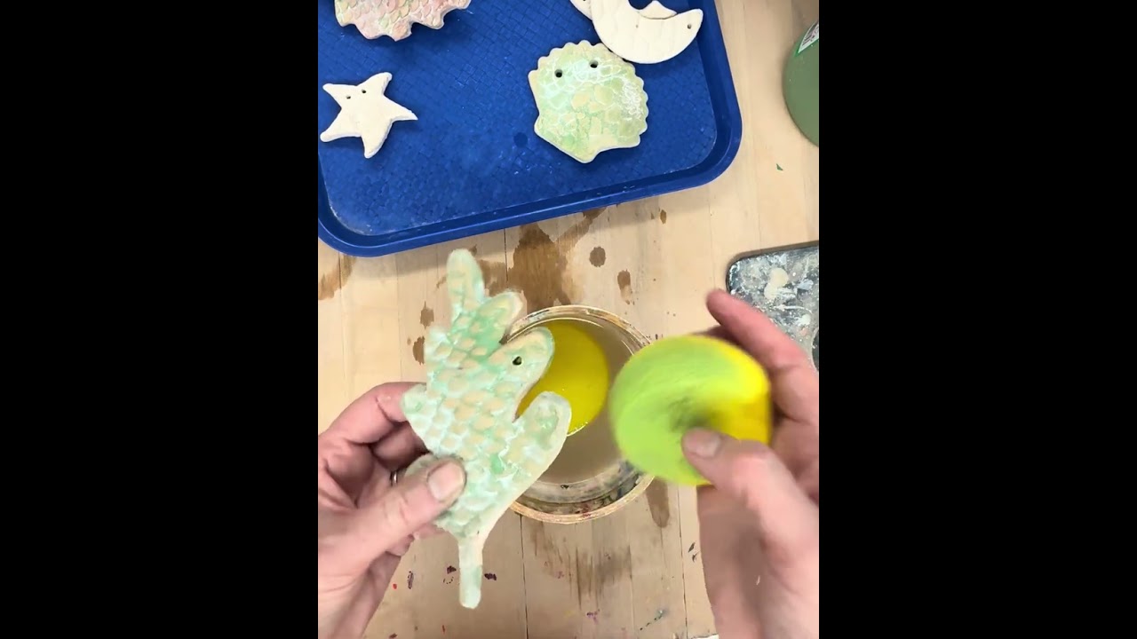 Glazing Clay Charms