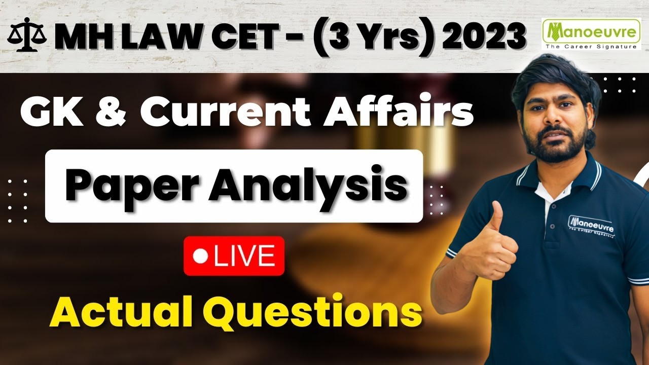MH LAWCET (3 YRS) 2023 -  Actual GK & Current Affairs | Slot 1 | Live Paper Analysis | Watch Now