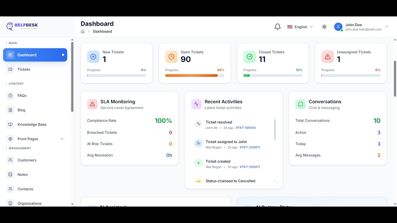 HelpDesk Pro – AI-Powered Ticket Management & Customer Support System