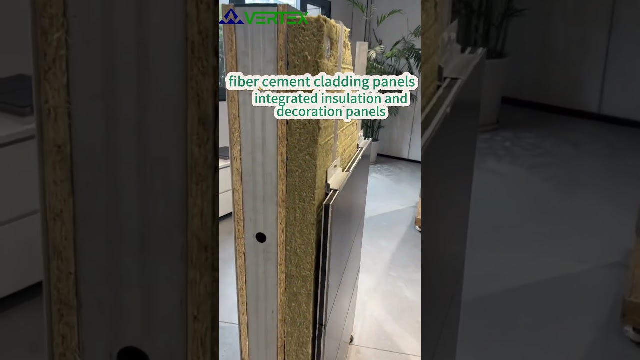 Exterior wall materials: fiber cement cladding panels, integrated insulation and decoration panels