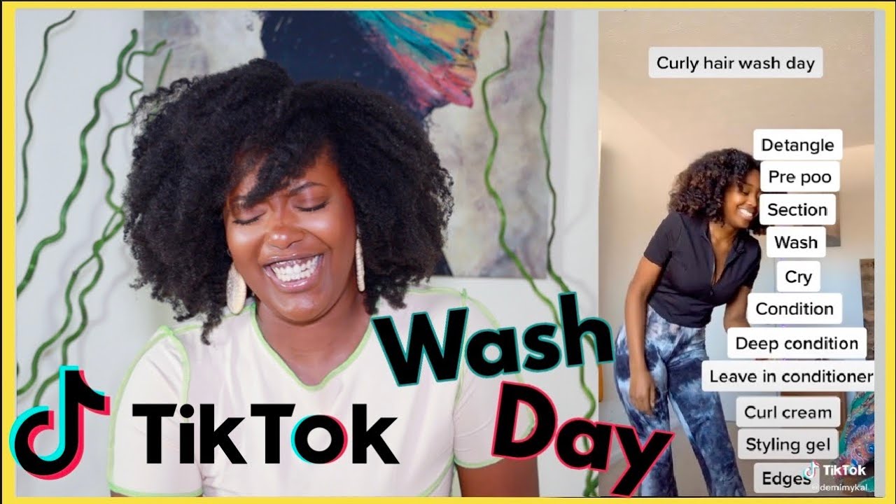 REACTING TO NATURAL HAIR WASH DAY ON TIK TOK | KandidKinks