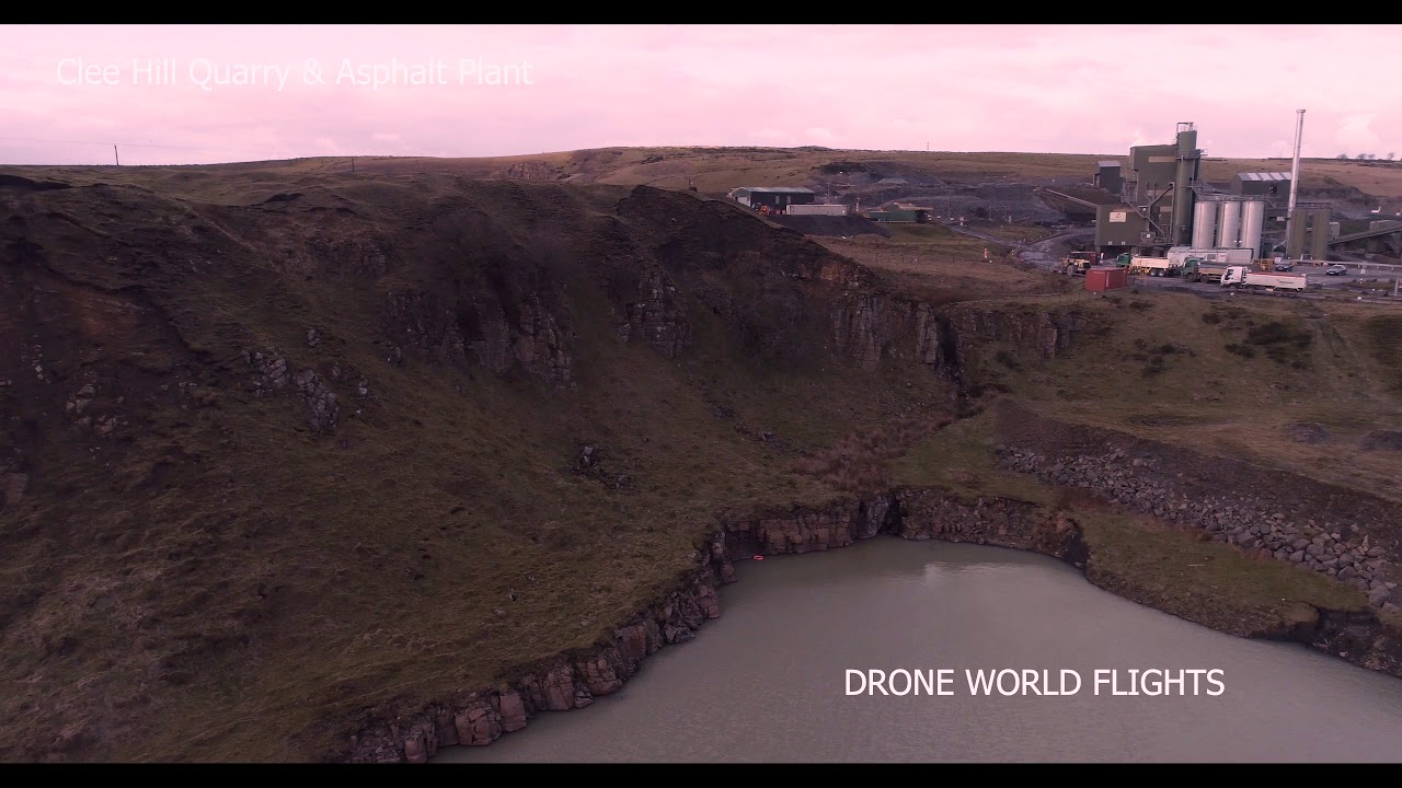 Clee Hill Quarry & Asphalt Plant DRONE DJI PHANTOM 4 PRO FOOTAGE