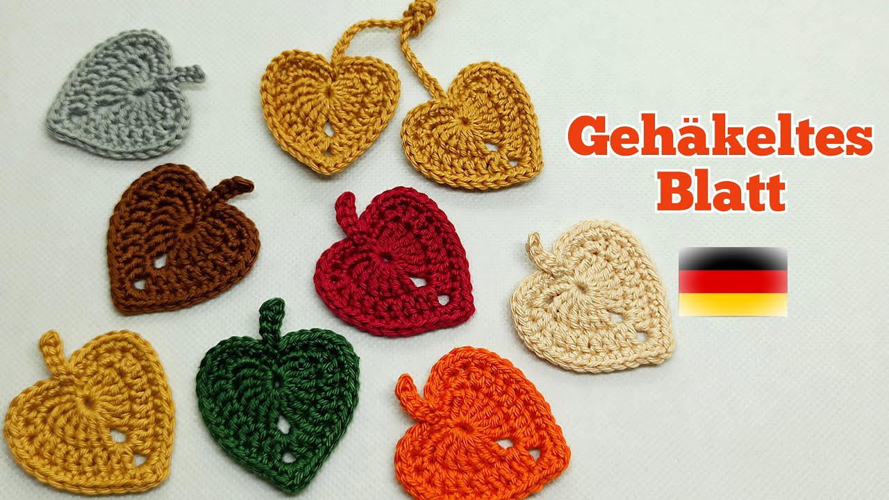 Einfaches Blatt häkeln - Herbst-Deko