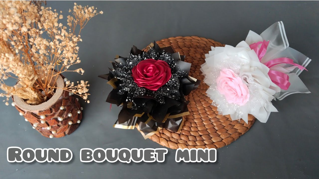 Круглый мини-букет из одного цветка своими руками KRIWIL / круглый мини-букет на День учителя