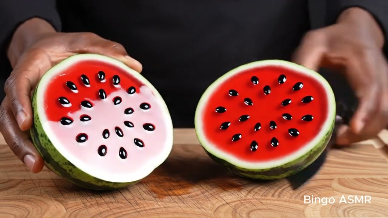Glass Fruit Cutting ASMR P7 | Bingo Asmr fr | Slicing jelly fruits