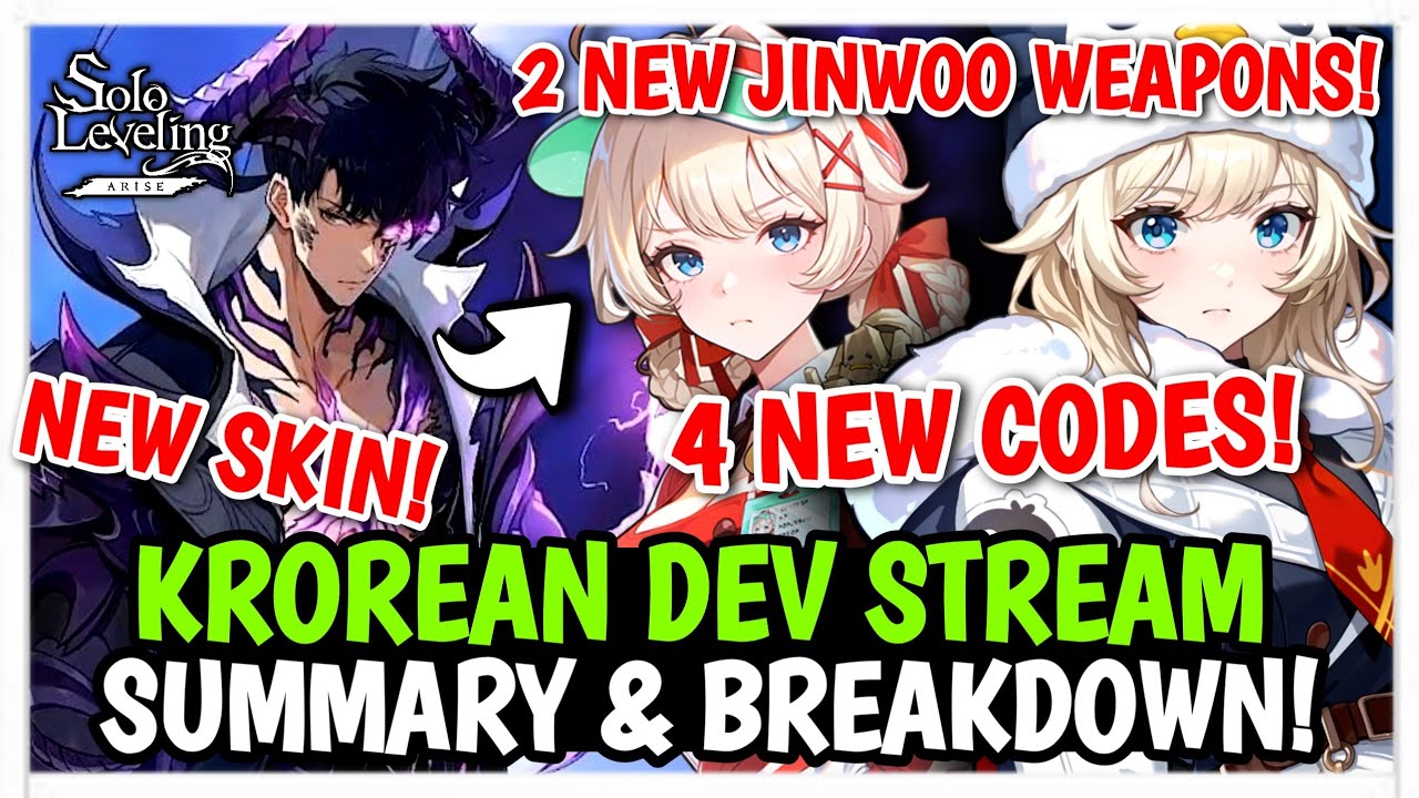 4 NEW CODES & 50 SUMMONS! THE ULTIMATE KR. DEVSTREAM SUMMARY! HUGE UPDATE - Solo Leveling: Arise