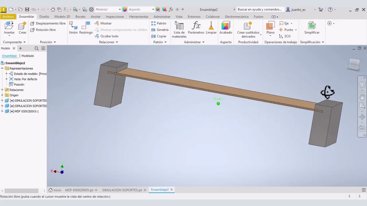 APLICACIÓN DE FUERZAS EN ESTRUCTURAS | AUTODESK INVENTOR | SIN AUDIO | 01