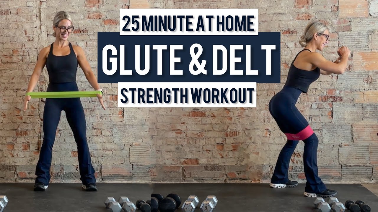 25-минутная тренировка для ягодичных и дельтовидных мышц | Гантели, эластичные ленты, скамья | Тр...