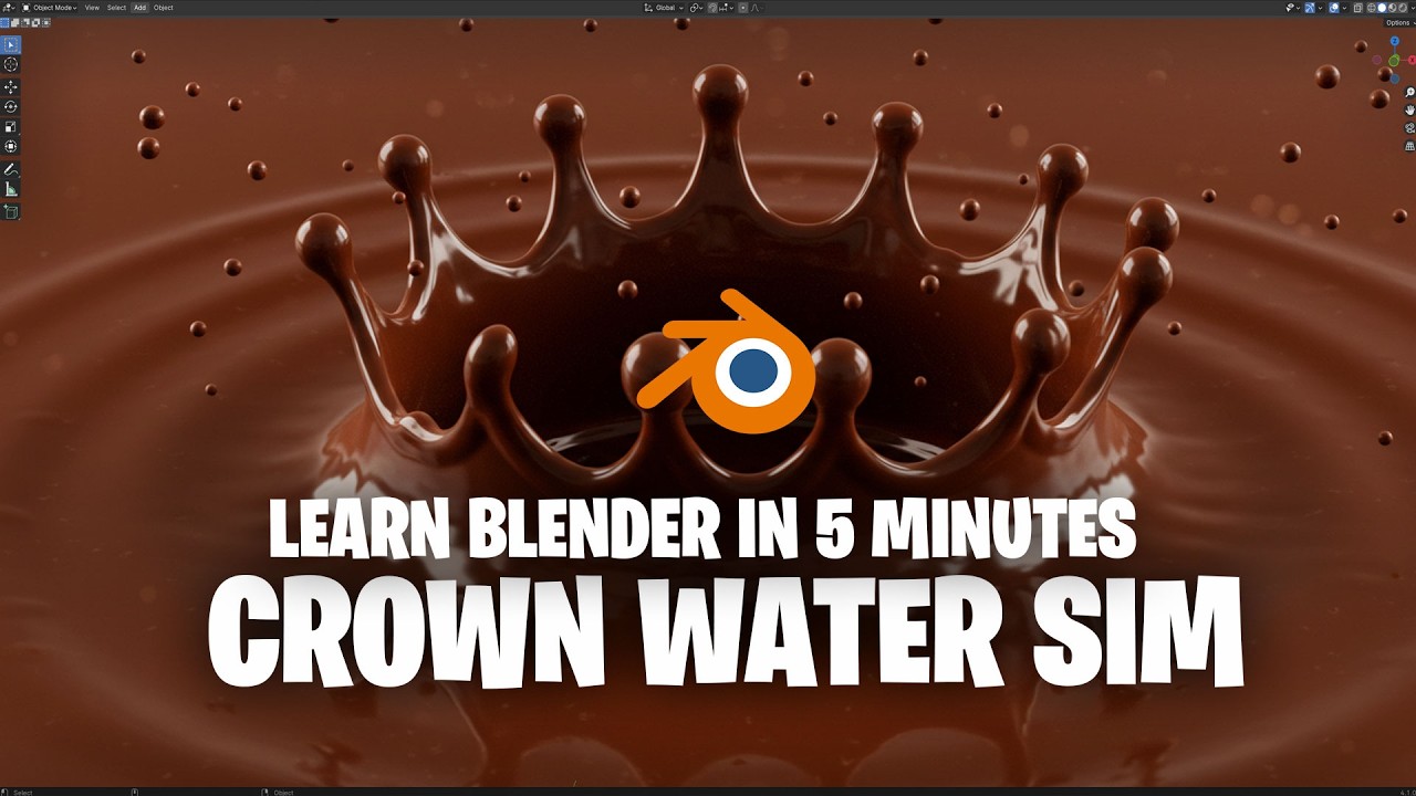 learn blender in five minutes crown splash simulation