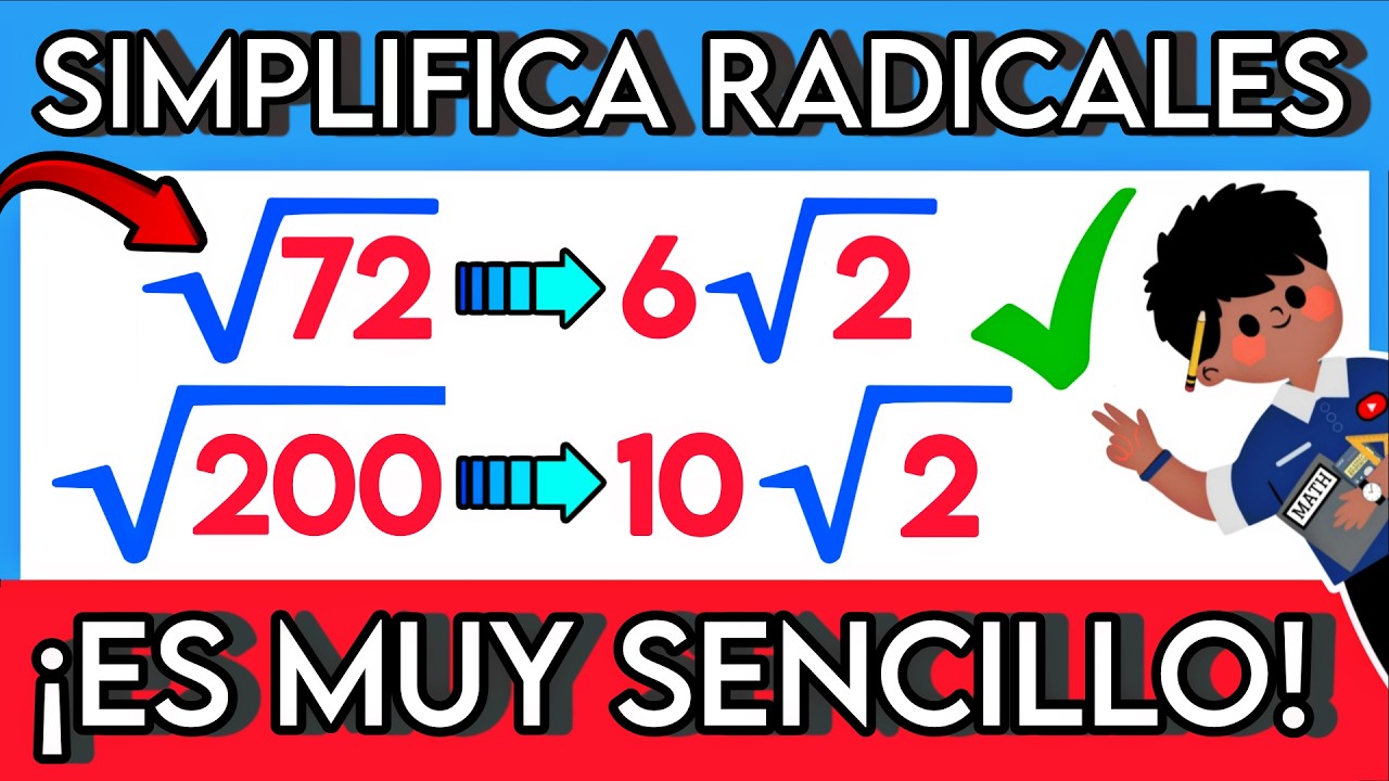 🔥 Aprende a SIMPLIFICAR RADICALES en POCOS MINUTOS [FÁCIL Y RÁPIDO] 🚀
