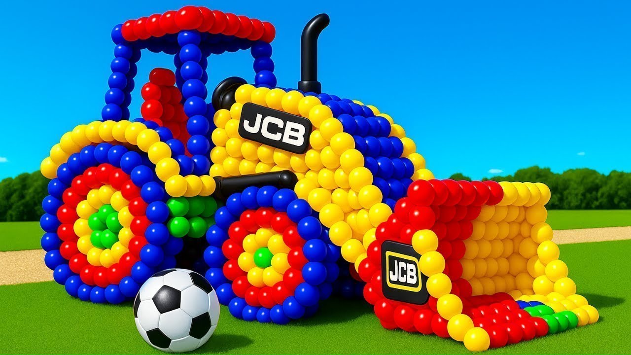 The mascot vibrato assistant JCB and Tractor placed on the football field is popular, co produced