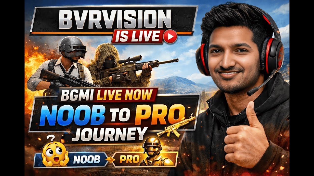 BGMI Live Now | Noob To Pro Journey | BVRVISION IS LIVE