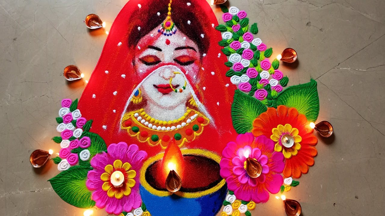 Unique Rangoli for Diwali with voice demonstration . Try it !!