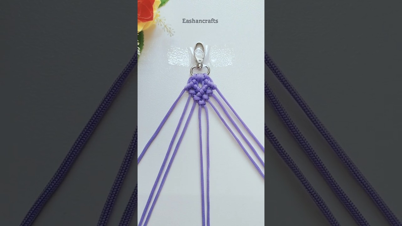 Diy Macrame Mini Heart Keychain💜✨ 