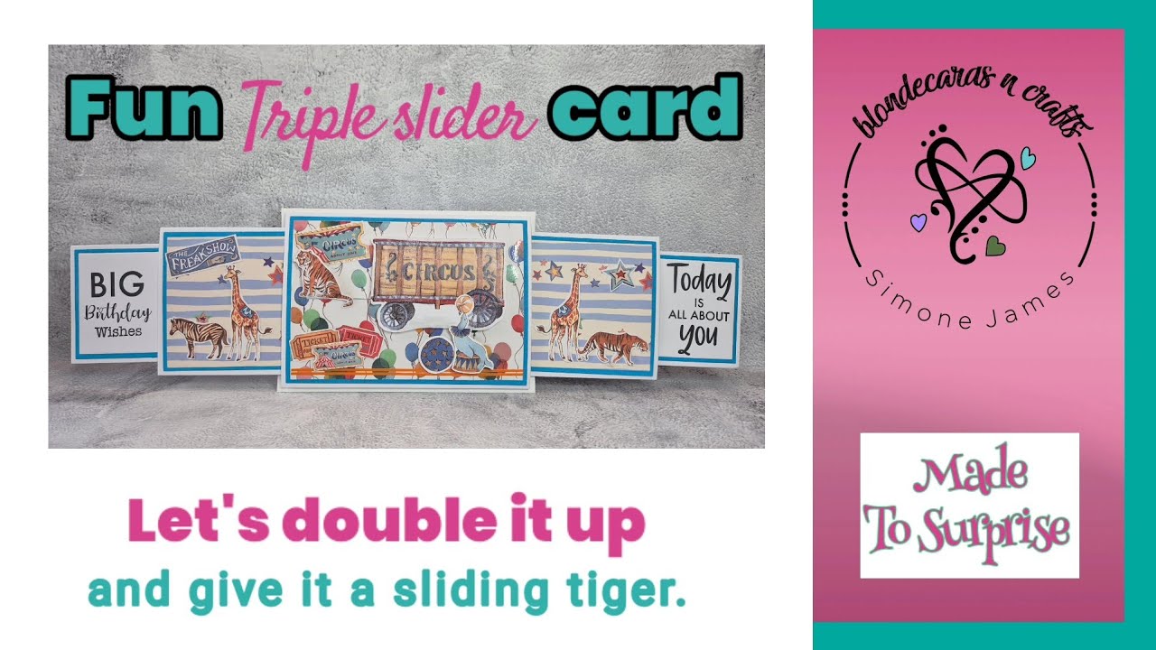 Double Triple Tier Slider Card | @CraftStashcoukTV #tripletierslidercard #birthdaycard #circus
